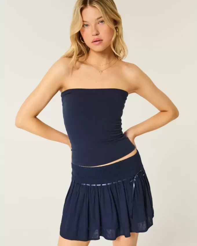 Short mini cu etaje cu smock Short mini cu etaje cu smock