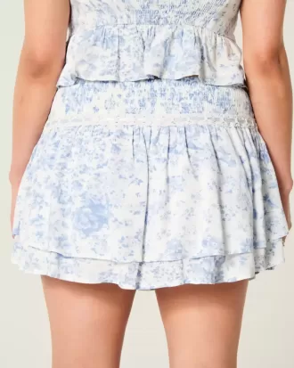 Short mini cu etaje cu smock