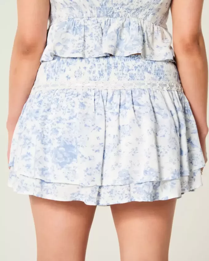 Short mini cu etaje cu smock Short mini cu etaje cu smock