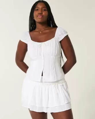 Short mini cu etaje cu smock