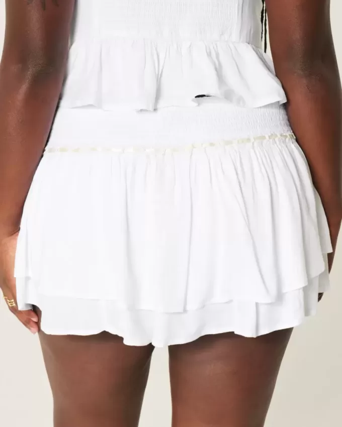 Short mini cu etaje cu smock Short mini cu etaje cu smock