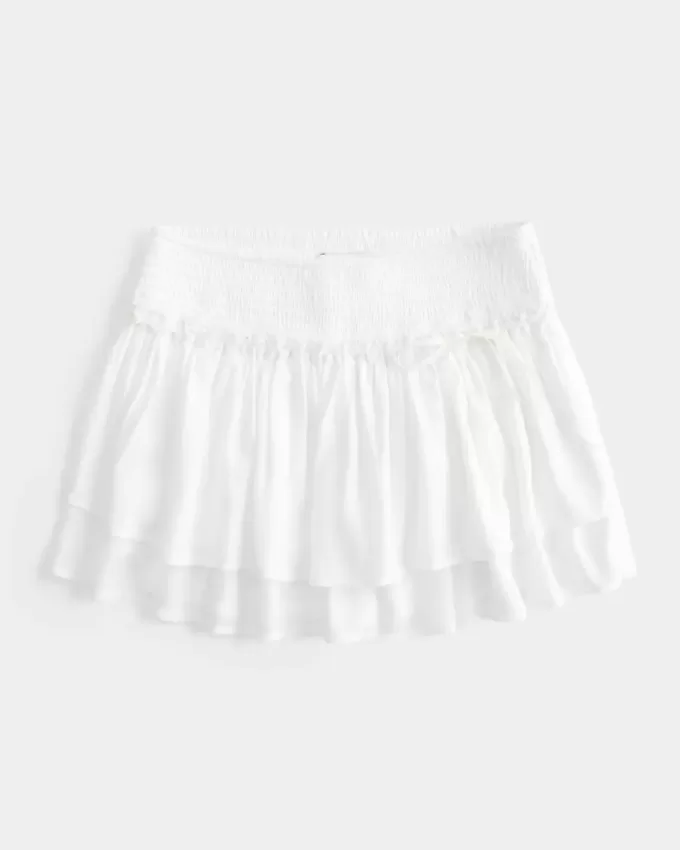 Short mini cu etaje cu smock Short mini cu etaje cu smock
