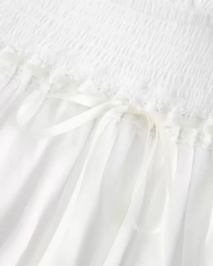 Short mini cu etaje cu smock Short mini cu etaje cu smock