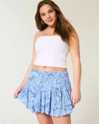 Short mini cu etaje cu tiv asimetric