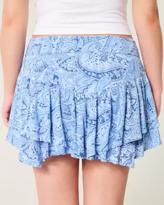 Short mini cu etaje cu tiv asimetric