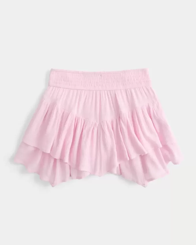 Short mini cu etaje cu tiv asimetric Short mini cu etaje cu tiv asimetric
