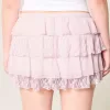 Short mini cu etaje din dantelă și șifon Short mini cu etaje din dantelă și șifon