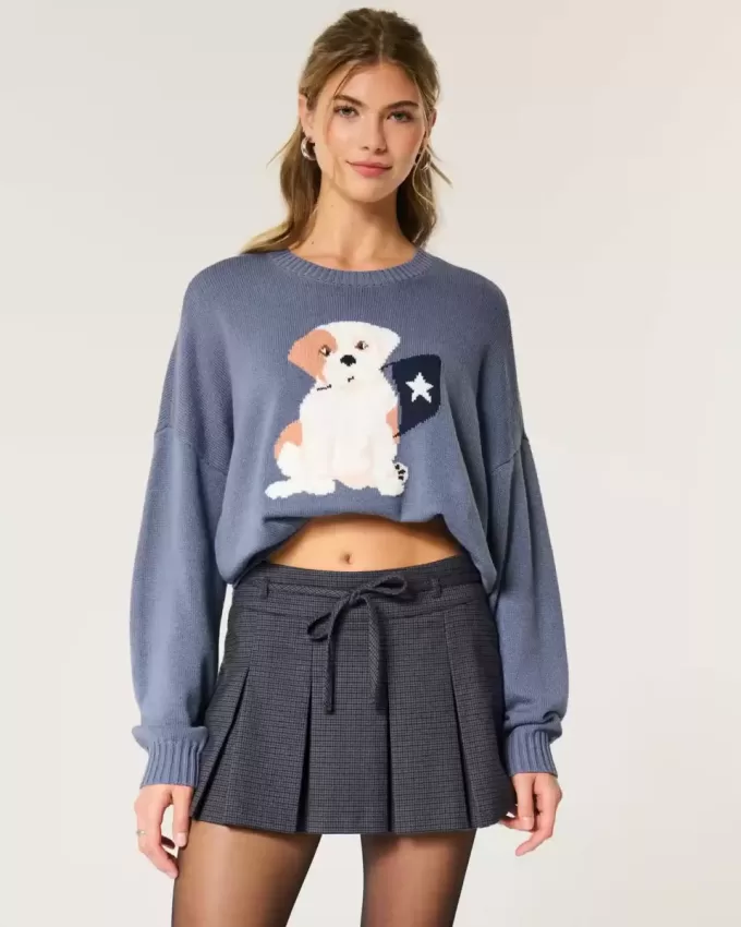 Short mini cu pliuri cu talie mijlocie Short mini cu pliuri cu talie mijlocie
