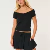 Short mini cu pliuri cu talie mijlocie Short mini cu pliuri cu talie mijlocie