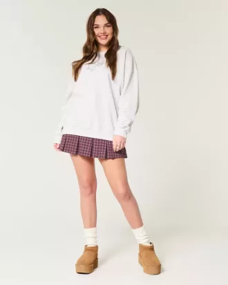 Short mini cu pliuri cu talie mijlocie