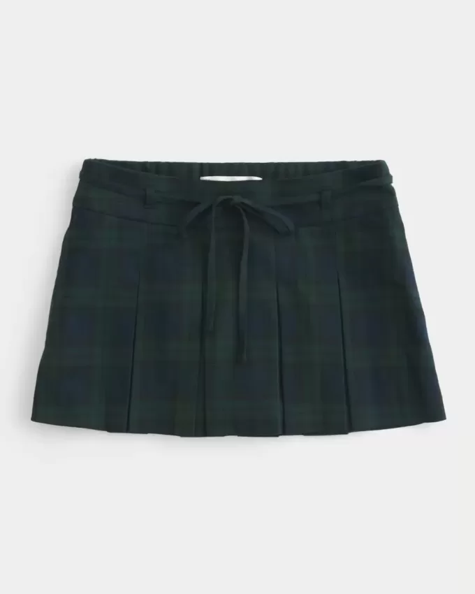Short mini cu pliuri cu talie mijlocie Short mini cu pliuri cu talie mijlocie