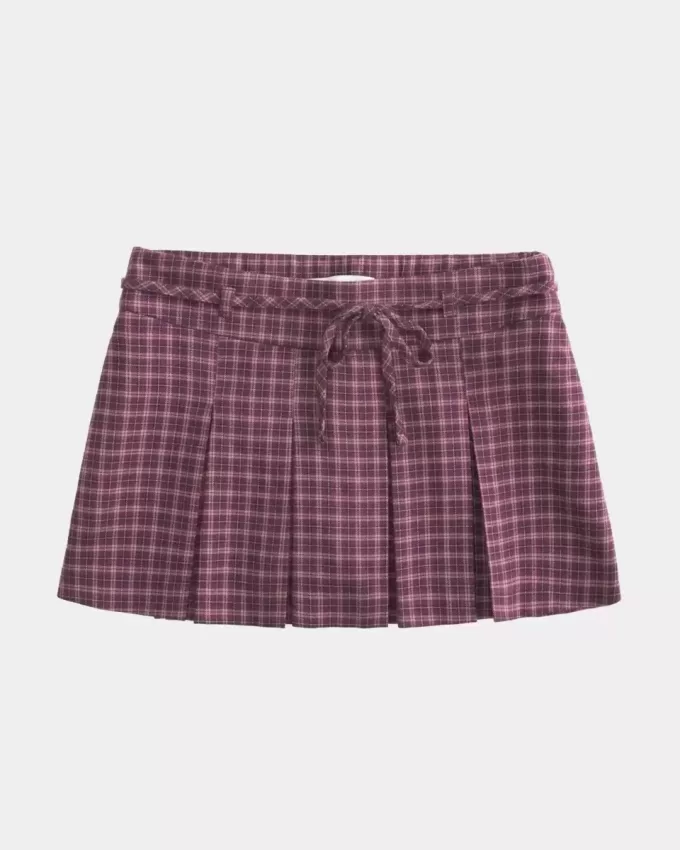 Short mini cu pliuri cu talie mijlocie Short mini cu pliuri cu talie mijlocie