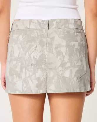 Short mini cu talie joasă Camo Twill