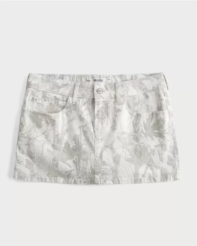 Short mini cu talie joasă Camo Twill Short mini cu talie joasă Camo Twill