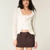 Short mini cu talie joasă din twill Short mini cu talie joasă din twill