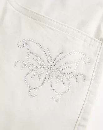 Short mini cu talie joasa Shine Butterfly Twill