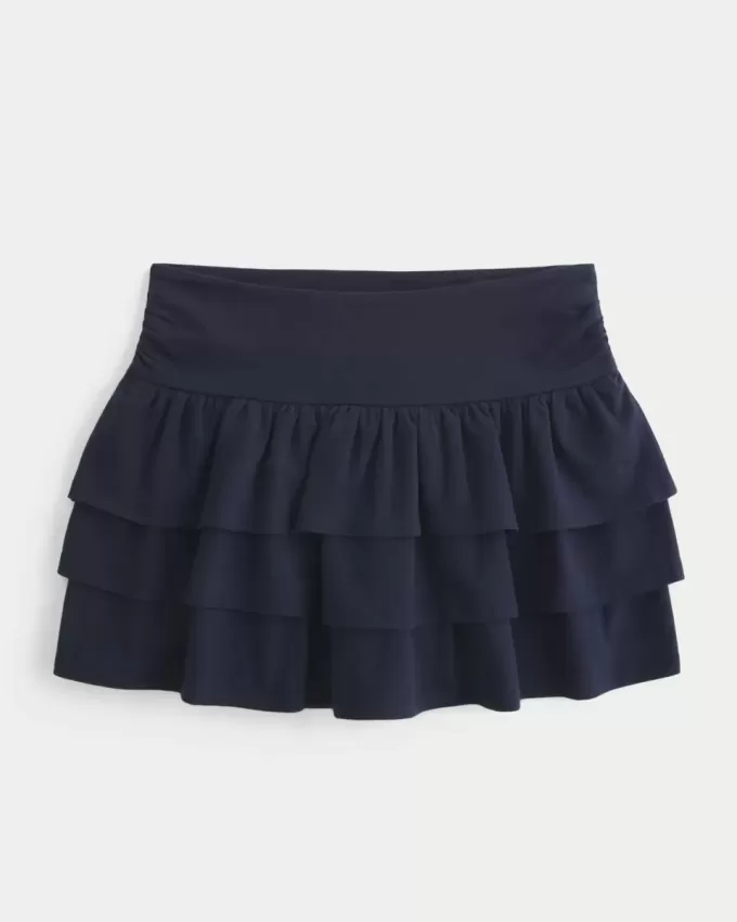 Short mini cu volane cu etaje Short mini cu volane cu etaje