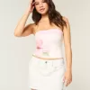 Short mini din denim alb cu talie joasă Short mini din denim alb cu talie joasă