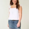 Short mini din denim brodat cu talie joasa Short mini din denim brodat cu talie joasa