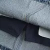 Short mini din denim brodat cu talie joasa Short mini din denim brodat cu talie joasa