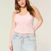 Short mini din denim cu șiret de spălare ușoară Short mini din denim cu șiret de spălare ușoară