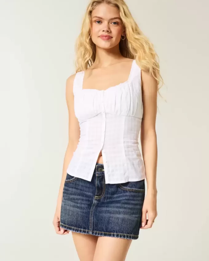 Short mini din denim cu talie joasă Short mini din denim cu talie joasă