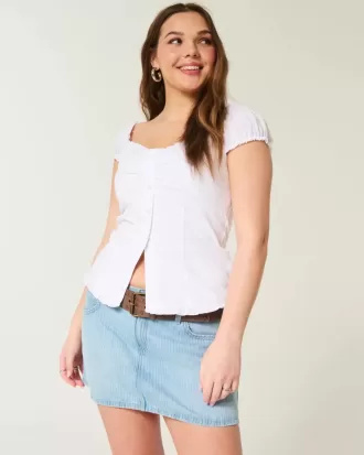 Short mini din denim cu talie joasă