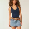 Short mini din denim cu talie joasă Short mini din denim cu talie joasă