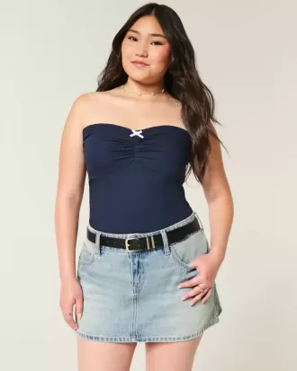 Short mini din denim cu talie joasă