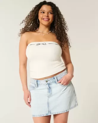 Short mini din denim cu talie joasă