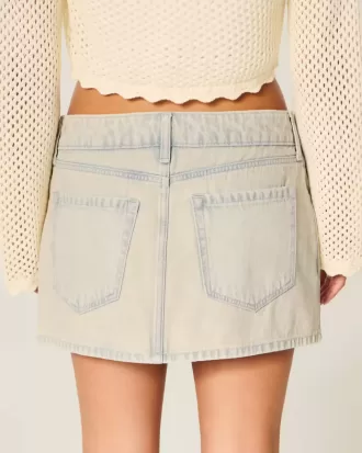 Short mini din denim cu talie joasă