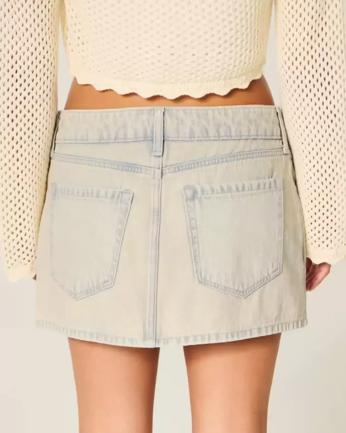 Short mini din denim cu talie joasă Short mini din denim cu talie joasă