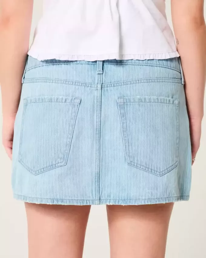 Short mini din denim cu talie joasă Short mini din denim cu talie joasă
