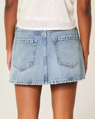 Short mini din denim cu talie joasă