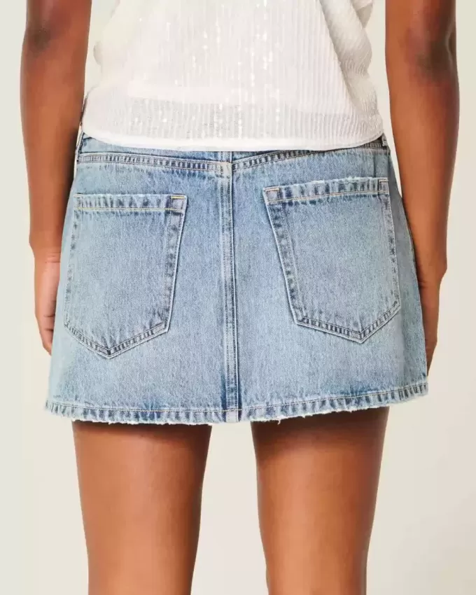 Short mini din denim cu talie joasă Short mini din denim cu talie joasă