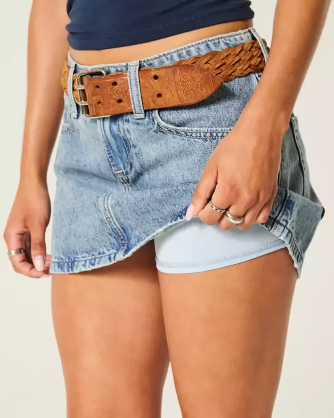 Short mini din denim cu talie joasă Short mini din denim cu talie joasă