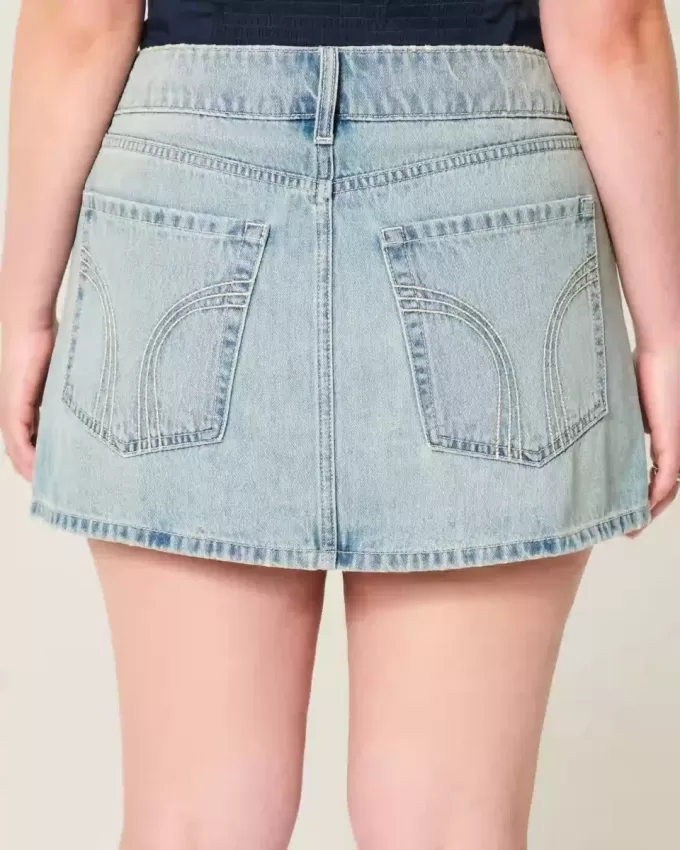 Short mini din denim cu talie joasă Short mini din denim cu talie joasă