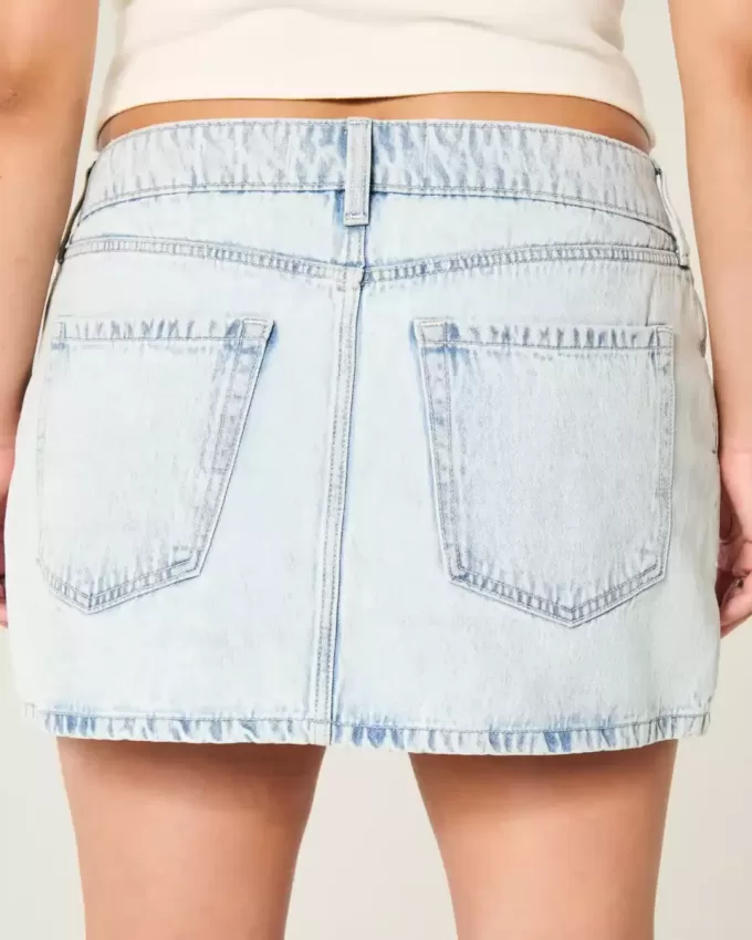Short mini din denim cu talie joasă Short mini din denim cu talie joasă
