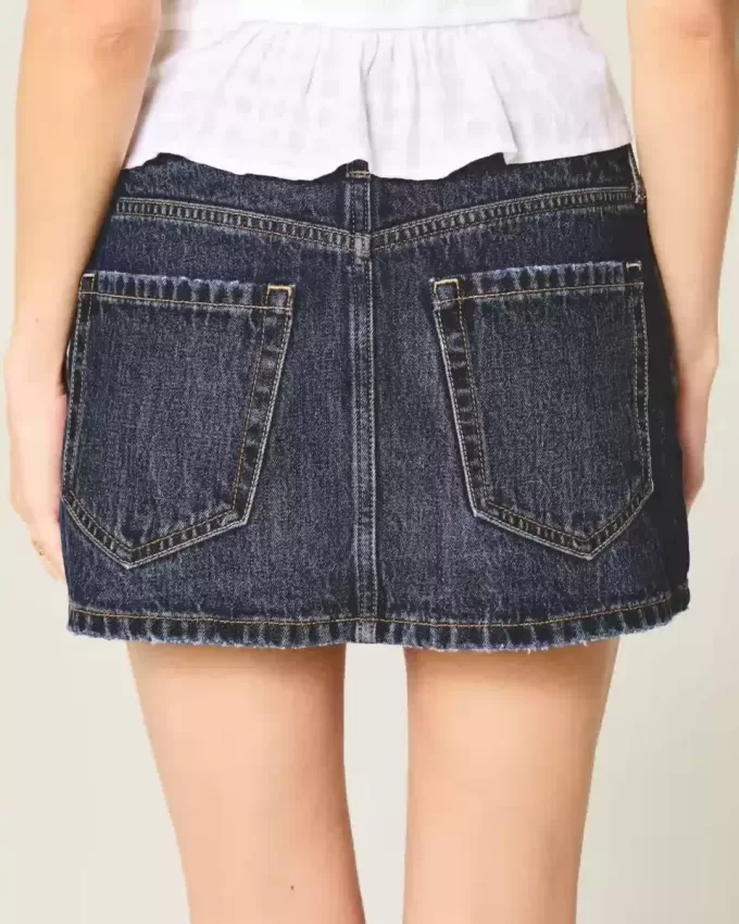Short mini din denim cu talie joasă Short mini din denim cu talie joasă