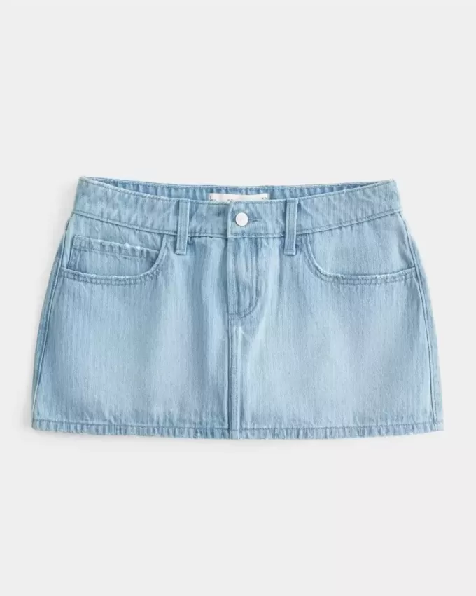 Short mini din denim cu talie joasă Short mini din denim cu talie joasă