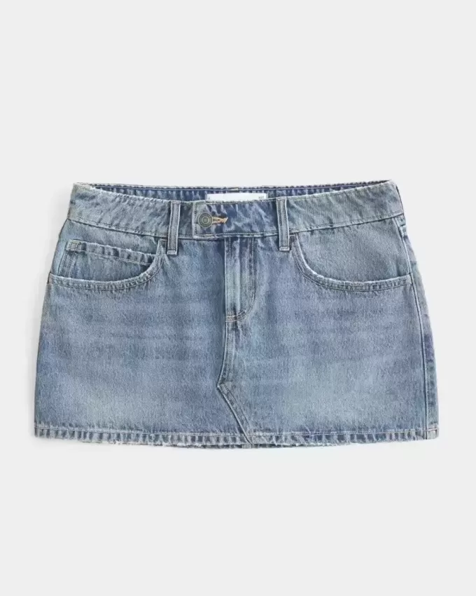 Short mini din denim cu talie joasă Short mini din denim cu talie joasă