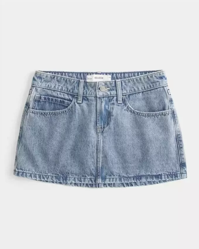 Short mini din denim cu talie joasă Short mini din denim cu talie joasă