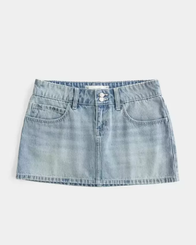 Short mini din denim cu talie joasă Short mini din denim cu talie joasă