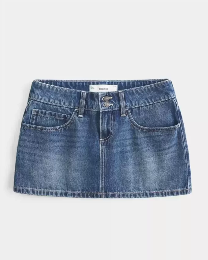 Short mini din denim cu talie joasă Short mini din denim cu talie joasă