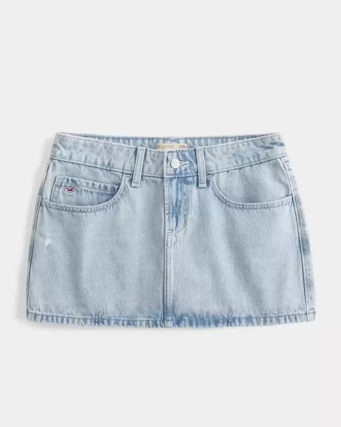 Short mini din denim cu talie joasă Short mini din denim cu talie joasă