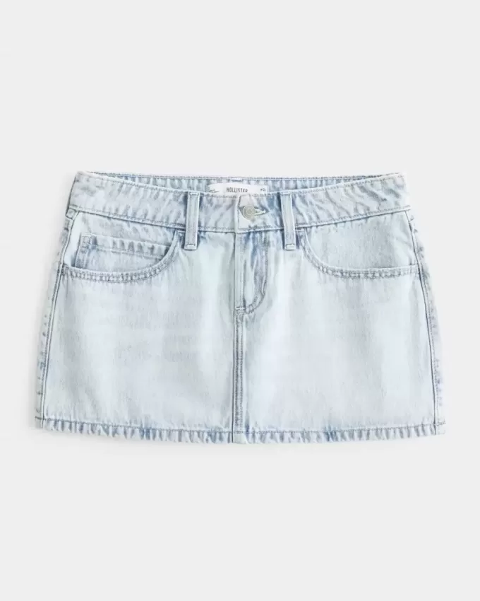 Short mini din denim cu talie joasă Short mini din denim cu talie joasă