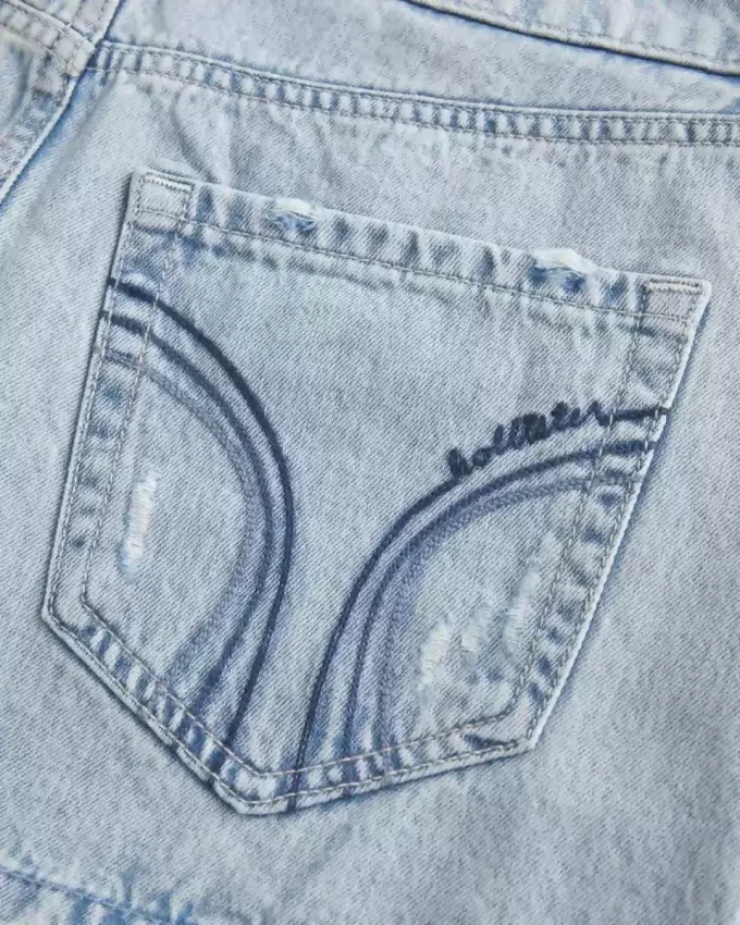 Short mini din denim cu talie joasă Short mini din denim cu talie joasă