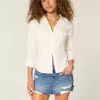 Short mini din denim cu talie joasă ruptă Short mini din denim cu talie joasă ruptă