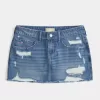 Short mini din denim cu talie joasă ruptă Short mini din denim cu talie joasă ruptă