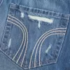 Short mini din denim cu talie joasă ruptă Short mini din denim cu talie joasă ruptă